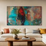 Verborgen Gloed, Abstract & Modern schilderij aan de muur in interieur
