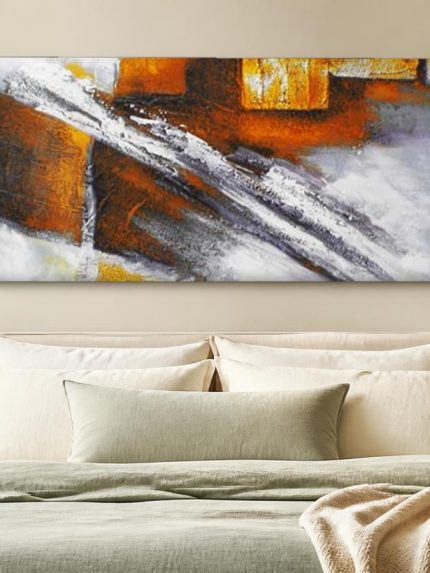 Vuur en Wind, Abstract & Modern schilderij aan de muur in interieur