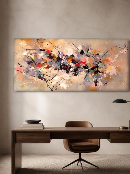 Vliegende Kleuren, Abstract & Modern schilderij aan de muur in interieur