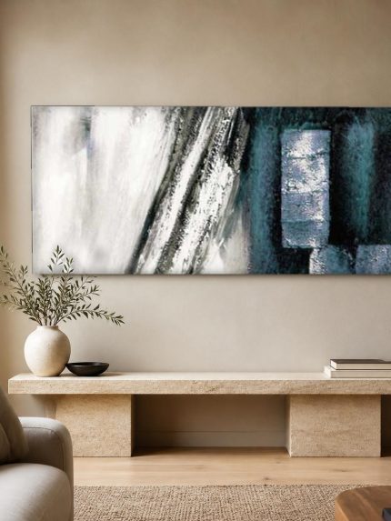 Verstild Contrast, Abstract & Modern schilderij aan de muur in interieur