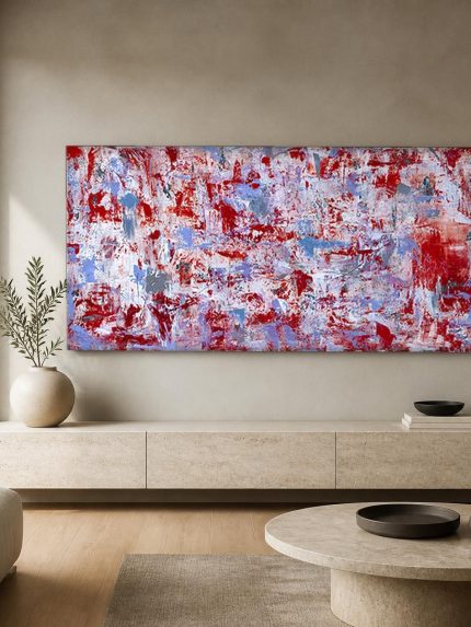 Verweven Ritme, Abstract & Modern schilderij aan de muur in interieur