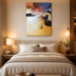 Vurige Horizon, Abstract & Modern schilderij aan de muur in interieur