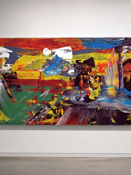 Vurige Kleurexplosie, Abstract & Modern schilderij aan de muur in interieur