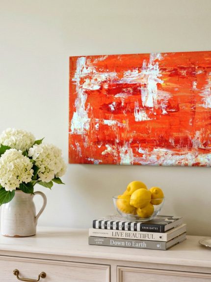 Vurige Golfslag, Abstract & Modern schilderij aan de muur in interieur